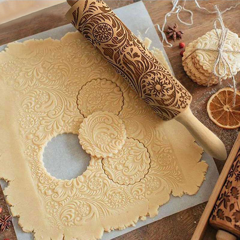 Kitchen Roller Baking - 1Pc Embossing Gegraveerd Deegroller Bakken Tool