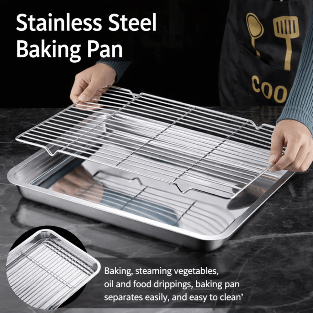 Kitchen Baking Rack - Draagbare antiaanbak bakplaat van roestvrij staal,