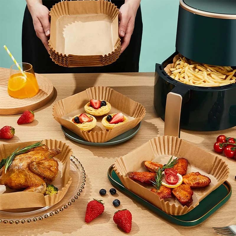 Baking Kitchen Set - Wegwerp bakpapier voor airfryer, antiaanbakmat, vierkant