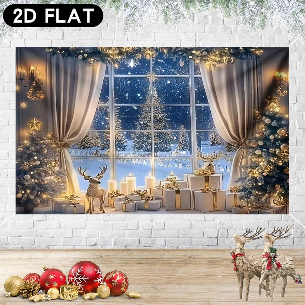 Kitchen Baking Background - Witte winterkerst achtergrondbanner, wandtapijt, poster, kerstboom,