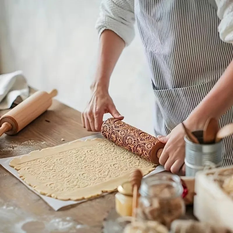 1-5PCS Kerst gegraveerde deegr - Kitchen Roller Baking recensie en prijs