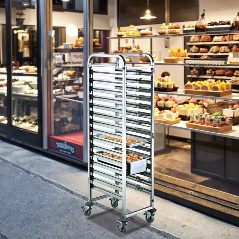 Roestvrijstalen zware 4-wiel G - Kitchen Baking Cart recensie en prijs