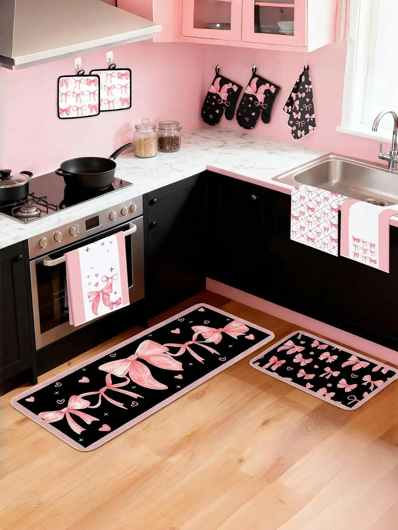 10-delige set roze strikke keu - Baking Kitchen Set recensie en prijs