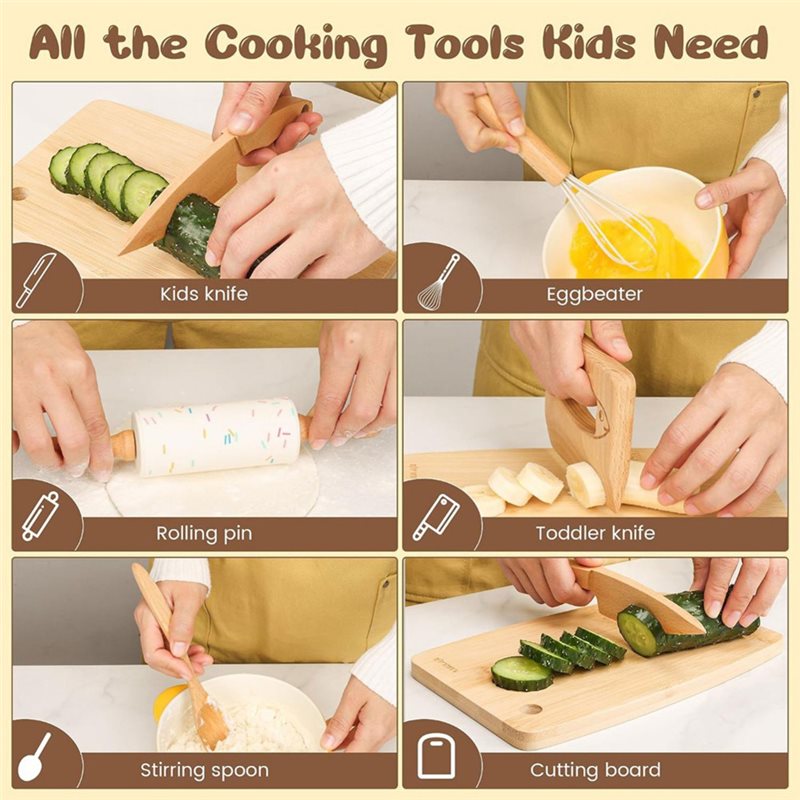 Houten kinderbestek en een bak - Kitchen Kids Baking Set recensie en prijs